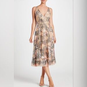 Dress The Population Audrey Embroidered Dress Pink Blossom Size Large